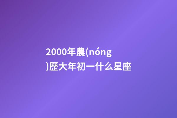 2000年農(nóng)歷大年初一什么星座-第1張-星座運勢-玄機派