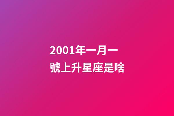 2001年一月一號上升星座是啥-第1張-星座運勢-玄機派