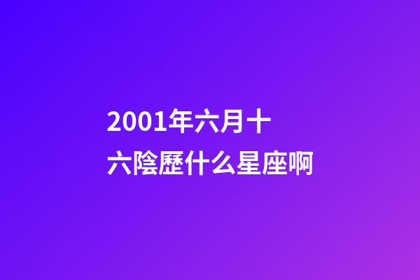 2001年六月十六陰歷什么星座啊