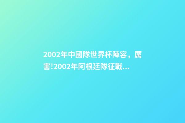 2002年中國隊世界杯陣容，厲害!2002年阿根廷隊征戰世界杯首發陣容-第1張-觀點-玄機派