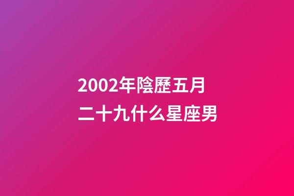 2002年陰歷五月二十九什么星座男-第1張-星座運勢-玄機派