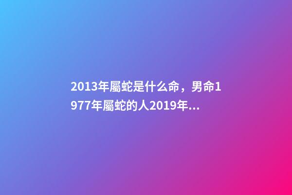 2013年屬蛇是什么命，男命1977年屬蛇的人2019年運(yùn)程-第1張-觀點(diǎn)-玄機(jī)派