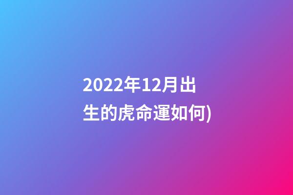 2022年12月出生的虎命運如何(十二月 你好——愛滿家書(314))-第1張-觀點-玄機派
