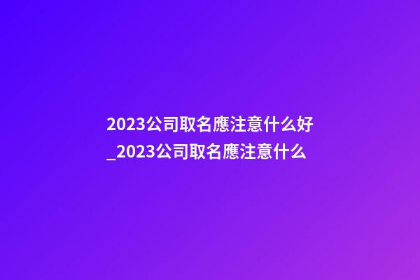 2023公司取名應注意什么好_2023公司取名應注意什么-第1張-公司起名-玄機派
