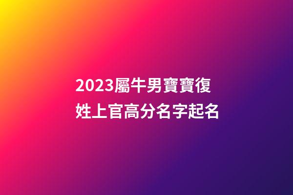 2023屬牛男寶寶復姓上官高分名字起名