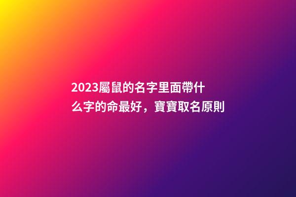 2023屬鼠的名字里面帶什么字的命最好，寶寶取名原則