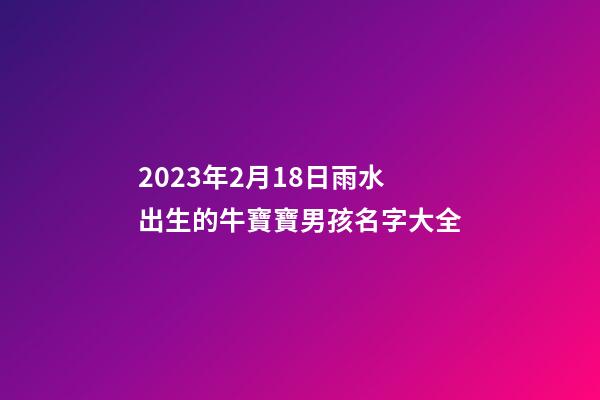 2023年2月18日雨水出生的牛寶寶男孩名字大全