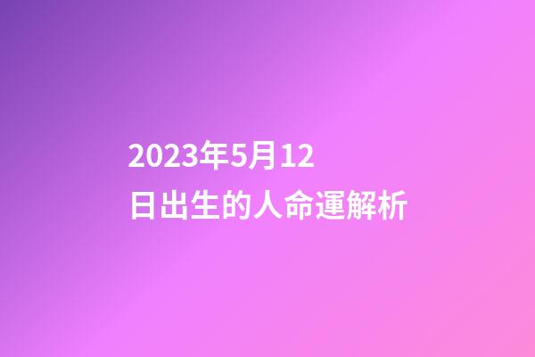 2023年5月12日出生的人命運解析