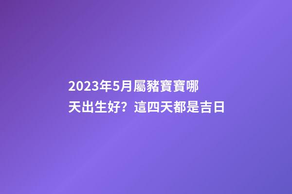 2023年5月屬豬寶寶哪天出生好？這四天都是吉日
