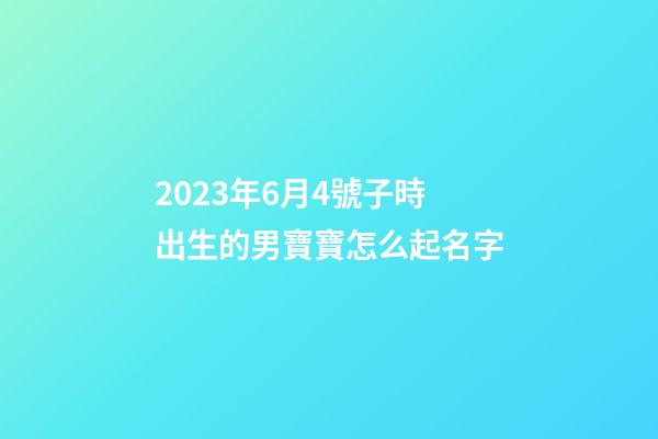 2023年6月4號子時出生的男寶寶怎么起名字