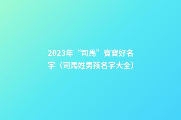 2023年“司馬”寶寶好名字（司馬姓男孩名字大全）