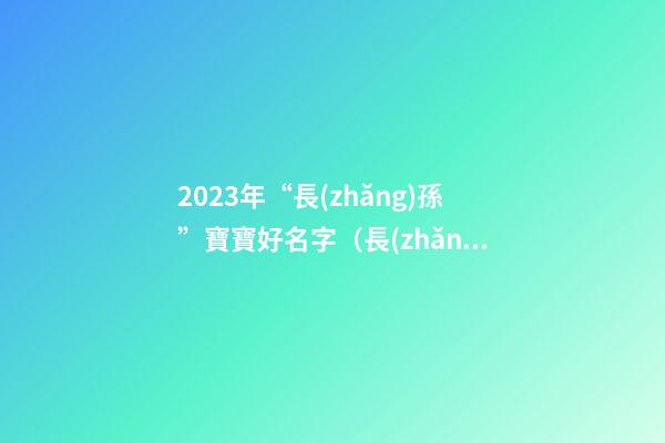 2023年“長(zhǎng)孫”寶寶好名字（長(zhǎng)孫起名字）