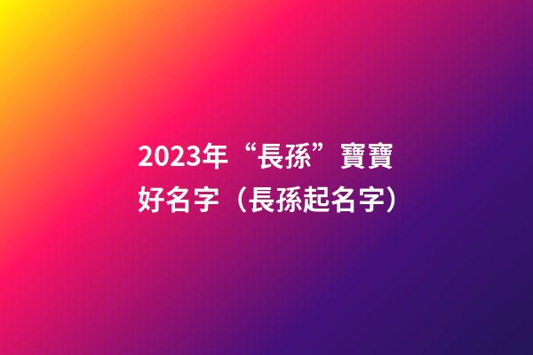 2023年“長孫”寶寶好名字（長孫起名字）