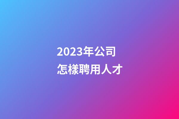 2023年公司怎樣聘用人才