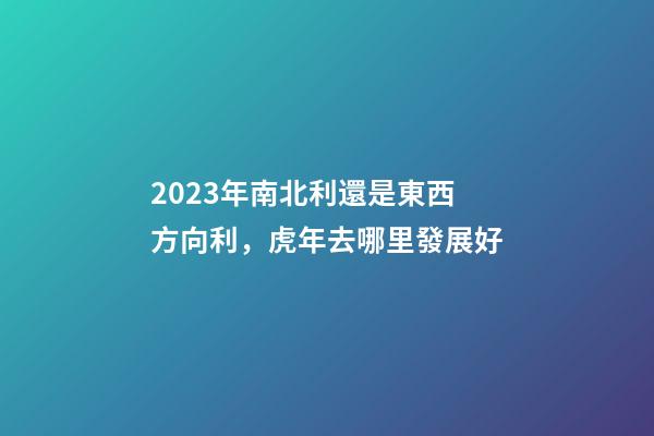 2023年南北利還是東西方向利，虎年去哪里發展好
