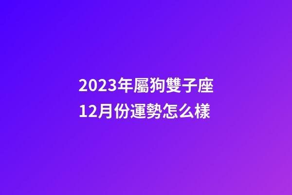 2023年屬狗雙子座12月份運勢怎么樣-第1張-星座運勢-玄機(jī)派