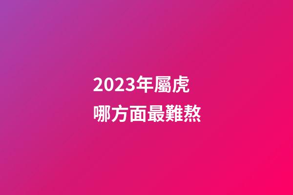 2023年屬虎哪方面最難熬