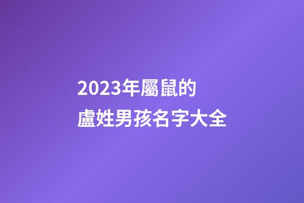 2023年屬鼠的盧姓男孩名字大全