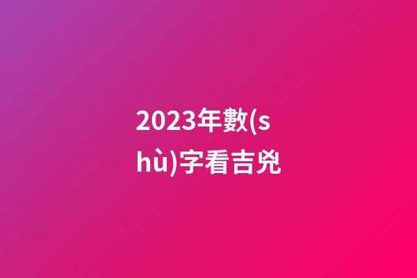 2023年數(shù)字看吉兇