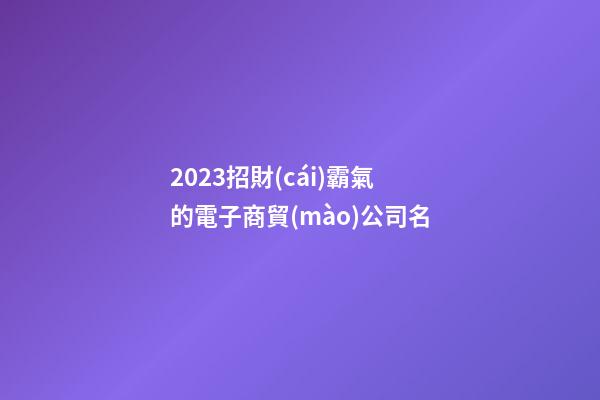 2023招財(cái)霸氣的電子商貿(mào)公司名-第1張-公司起名-玄機(jī)派