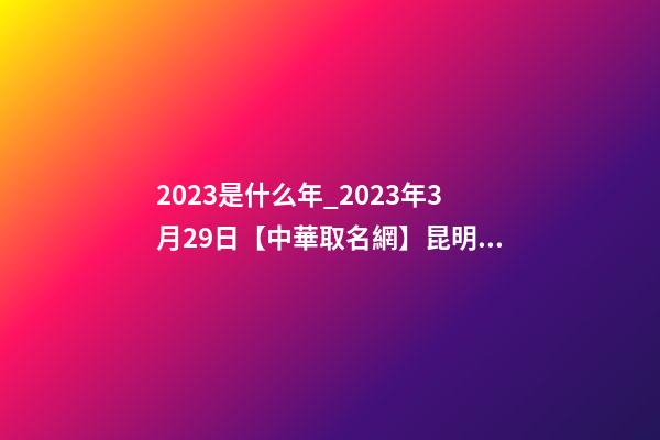 2023是什么年_2023年3月29日【中華取名網】昆明XXX有限公司簽約