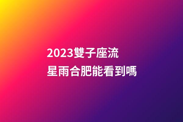 2023雙子座流星雨合肥能看到嗎-第1張-星座運勢-玄機派