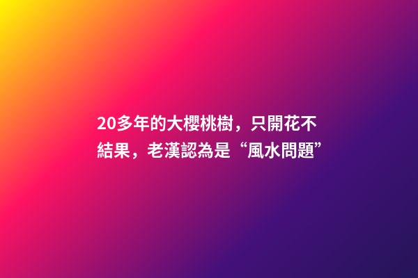 20多年的大櫻桃樹，只開花不結果，老漢認為是“風水問題”