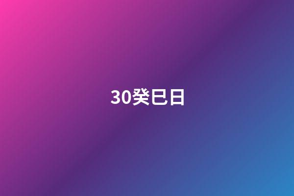 30.癸巳日