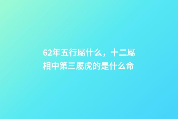 62年五行屬什么，十二屬相中第三屬虎的是什么命-第1張-觀點-玄機派