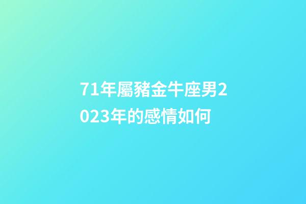 71年屬豬金牛座男2023年的感情如何-第1張-星座運勢-玄機派