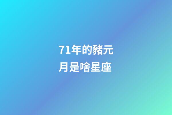 71年的豬元月是啥星座-第1張-星座運勢-玄機派