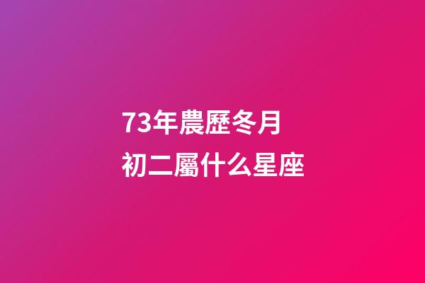 73年農歷冬月初二屬什么星座-第1張-星座運勢-玄機派