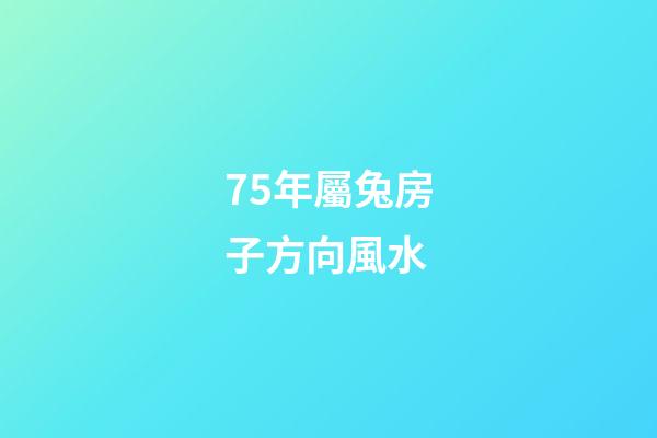 75年屬兔房子方向風水