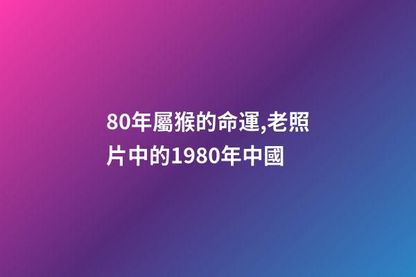 80年屬猴的命運,老照片中的1980年中國-第1張-觀點-玄機派