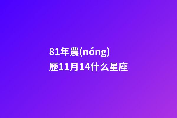 81年農(nóng)歷11月14什么星座-第1張-星座運勢-玄機派