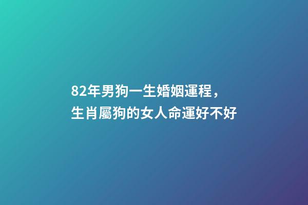 82年男狗一生婚姻運程，生肖屬狗的女人命運好不好-第1張-觀點-玄機派