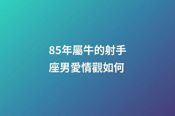 85年屬牛的射手座男愛情觀如何-第1張-星座運勢-玄機派