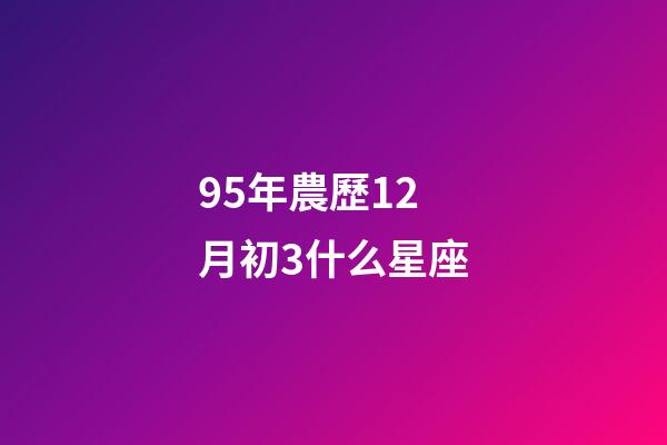 95年農歷12月初3什么星座