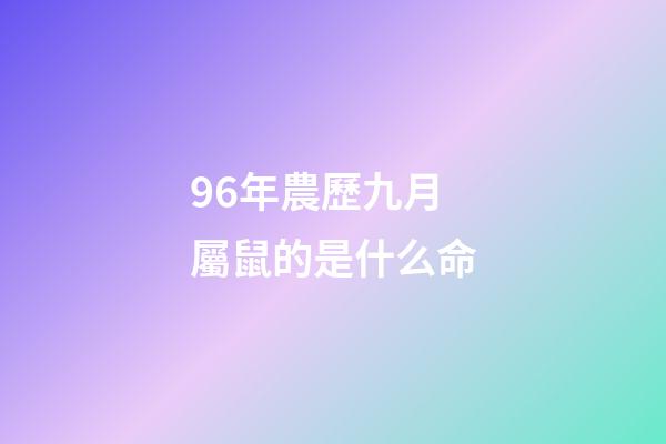 96年農歷九月屬鼠的是什么命(2018年屬鼠的幾月出生最好)-第1張-觀點-玄機派