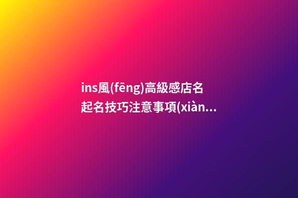 ins風(fēng)高級感店名起名技巧注意事項(xiàng)，店鋪起名大全
