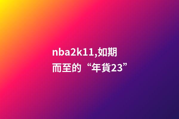 nba2k11,如期而至的“年貨23”-第1張-觀點-玄機派