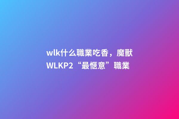 wlk什么職業吃香，魔獸WLKP2“最愜意”職業-第1張-觀點-玄機派