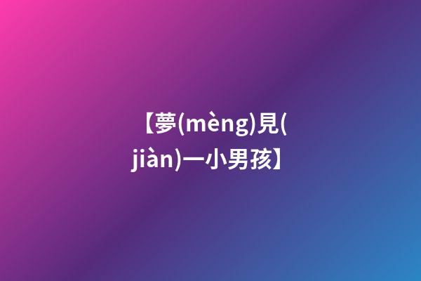【夢(mèng)見(jiàn)一小男孩】