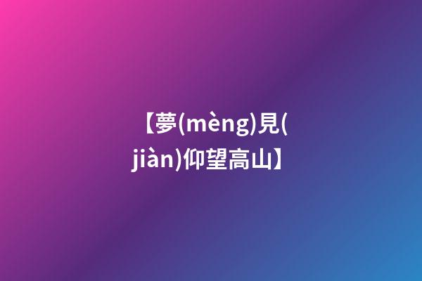 【夢(mèng)見(jiàn)仰望高山】