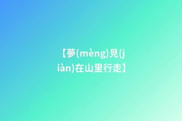 【夢(mèng)見(jiàn)在山里行走】
