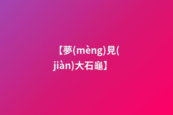 【夢(mèng)見(jiàn)大石龜】