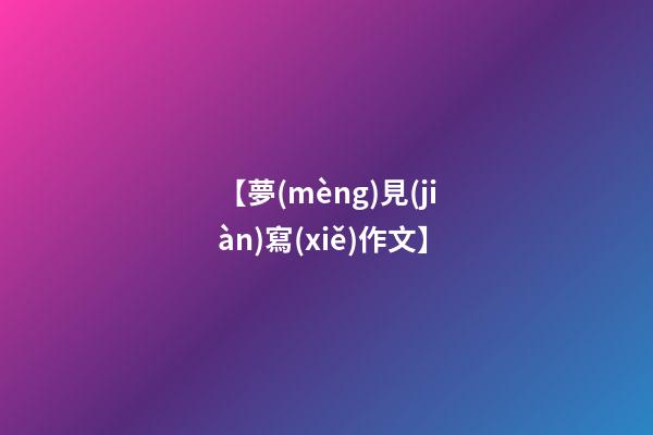 【夢(mèng)見(jiàn)寫(xiě)作文】