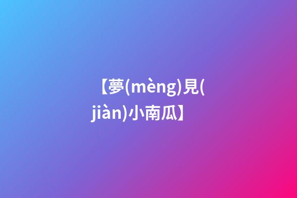 【夢(mèng)見(jiàn)小南瓜】