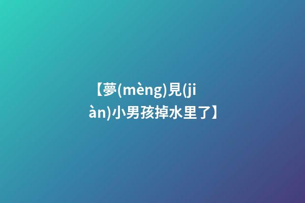 【夢(mèng)見(jiàn)小男孩掉水里了】