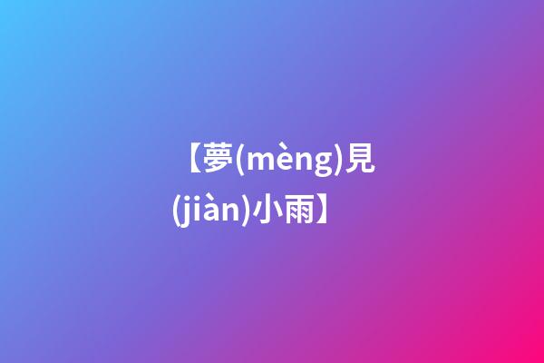 【夢(mèng)見(jiàn)小雨】